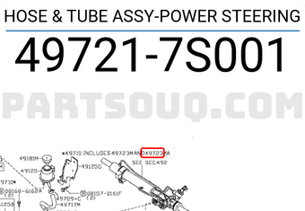 Nissan 497217S001 HOSE & TUBE ASSY-POWER STEERING
