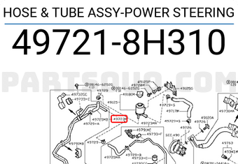 Nissan 497218H310 HOSE & TUBE ASSY-POWER STEERING