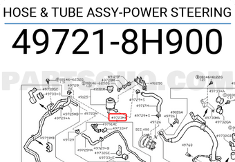 Nissan 497218H900 HOSE & TUBE ASSY-POWER STEERING
