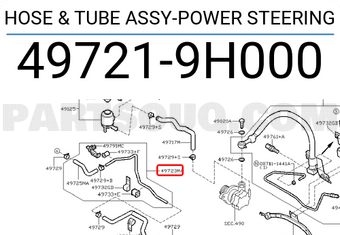 Nissan 497219H000 HOSE & TUBE ASSY-POWER STEERING