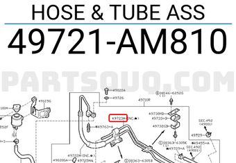 Nissan 49721AM810 HOSE & TUBE ASS