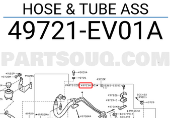Nissan 49721EV01A HOSE & TUBE ASS