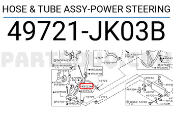 Nissan 49721JK03B HOSE & TUBE ASSY-POWER STEERING