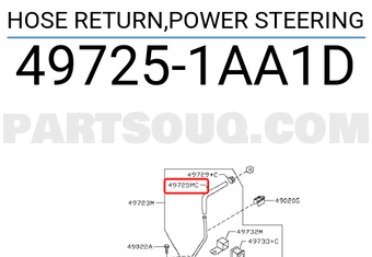 Nissan 497251AA1D HOSE RETURN,POWER STEERING