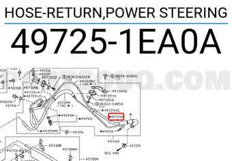 Nissan 497251EA0A HOSE-RETURN,POWER STEERING