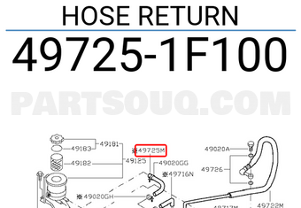 Nissan 497251F100 HOSE RETURN