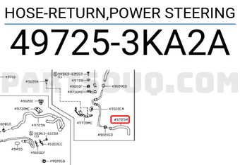 Nissan 497253KA2A HOSE-RETURN,POWER STEERING