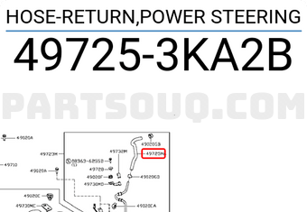 Nissan 497253KA2B HOSE-RETURN,POWER STEERING
