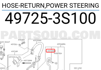 Nissan 497253S100 HOSE-RETURN,POWER STEERING