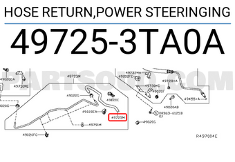 Nissan 497253TA0A HOSE RETURN,POWER STEERINGING