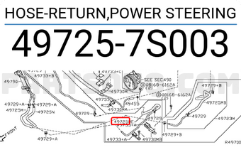 Nissan 497257S003 HOSE-RETURN,POWER STEERING