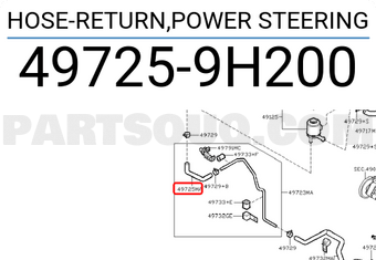Nissan 497259H200 HOSE-RETURN,POWER STEERING