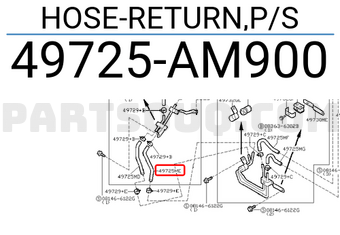 Nissan 49725AM900 HOSE-RETURN,P/S