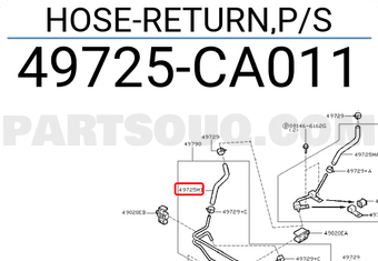 Nissan 49725CA011 HOSE-RETURN,P/S