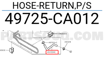 Nissan 49725CA012 HOSE-RETURN,P/S
