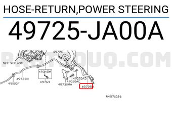 Nissan 49725JA00A HOSE-RETURN,POWER STEERING