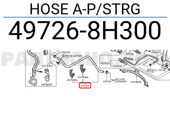 Nissan 497268H300 HOSE A-P/STRG