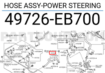 Nissan 49726EB700 HOSE ASSY-POWER STEERING