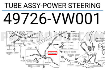 Nissan 49726VW001 TUBE ASSY-POWER STEERING