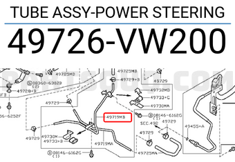 Nissan 49726VW200 TUBE ASSY-POWER STEERING