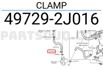 Nissan 497292J016 CLAMP