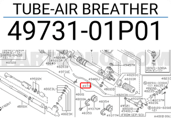 Nissan 4973101P01 TUBE-AIR BREATHER