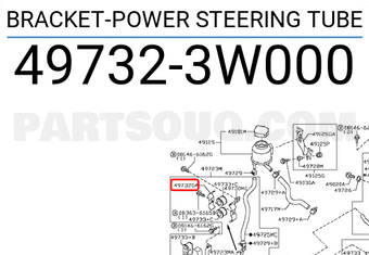Nissan 497323W000 BRACKET-POWER STEERING TUBE