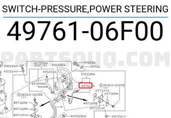 Nissan 4976106F00 SWITCH-PRESSURE,POWER STEERING