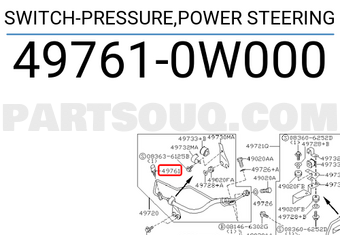 Nissan 497610W000 SWITCH-PRESSURE,POWER STEERING