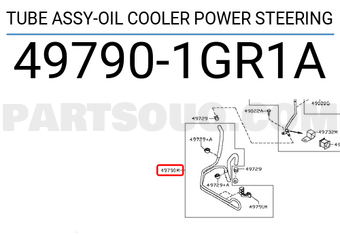 Nissan 497901GR1A TUBE ASSY-OIL COOLER POWER STEERING