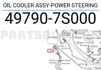 Nissan 497907S000 OIL COOLER ASSY-POWER STEERING
