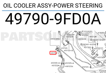 Nissan 497909FD0A OIL COOLER ASSY-POWER STEERING