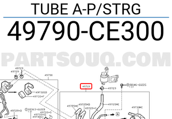 Nissan 49790CE300 TUBE A-P/STRG