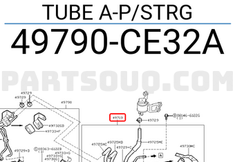 Nissan 49790CE32A TUBE A-P/STRG