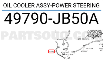 Nissan 49790JB50A OIL COOLER ASSY-POWER STEERING