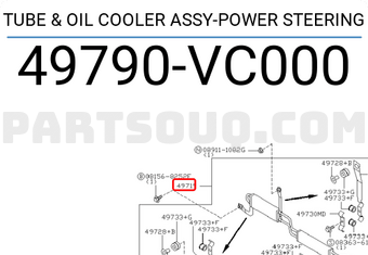 Nissan 49790VC000 TUBE & OIL COOLER ASSY-POWER STEERING