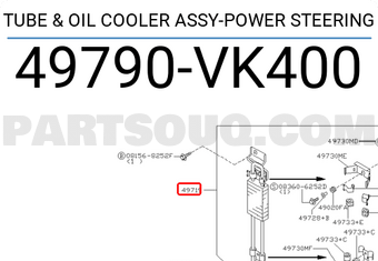 Nissan 49790VK400 TUBE & OIL COOLER ASSY-POWER STEERING