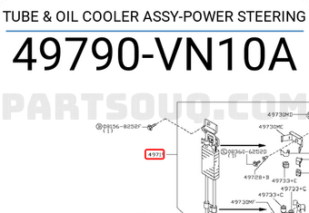 Nissan 49790VN10A TUBE & OIL COOLER ASSY-POWER STEERING