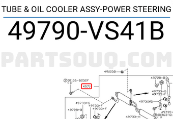 Nissan 49790VS41B TUBE & OIL COOLER ASSY-POWER STEERING