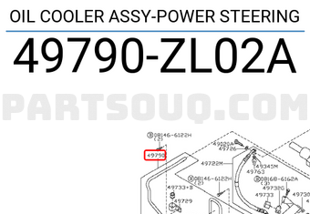 Nissan 49790ZL02A OIL COOLER ASSY-POWER STEERING