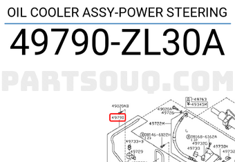 Nissan 49790ZL30A OIL COOLER ASSY-POWER STEERING