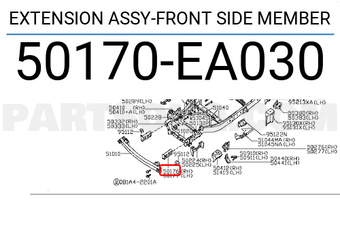Nissan 50170EA030 EXTENSION ASSY-FRONT SIDE MEMBER