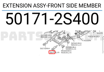 Nissan 501712S400 EXTENSION ASSY-FRONT SIDE MEMBER