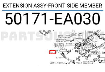 Nissan 50171EA030 EXTENSION ASSY-FRONT SIDE MEMBER