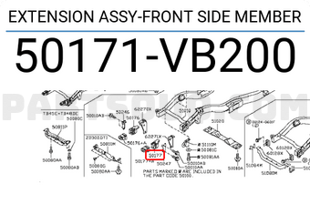 Nissan 50171VB200 EXTENSION ASSY-FRONT SIDE MEMBER