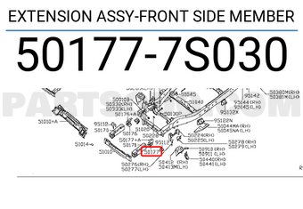 Nissan 501777S030 EXTENSION ASSY-FRONT SIDE MEMBER