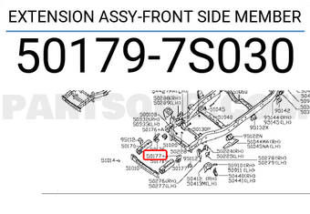 Nissan 501797S030 EXTENSION ASSY-FRONT SIDE MEMBER