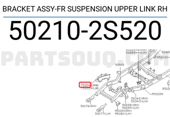 Nissan 502102S520 BRACKET ASSY-FR SUSPENSION UPPER LINK RH