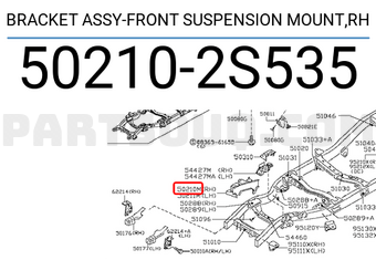 Nissan 502102S535 BRACKET ASSY-FRONT SUSPENSION MOUNT,RH