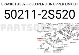 Nissan 502112S520 BRACKET ASSY-FR SUSPENSION UPPER LINK LH